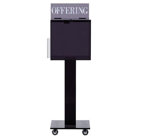 floor standing metal offering boxes|free standing offering collection box.